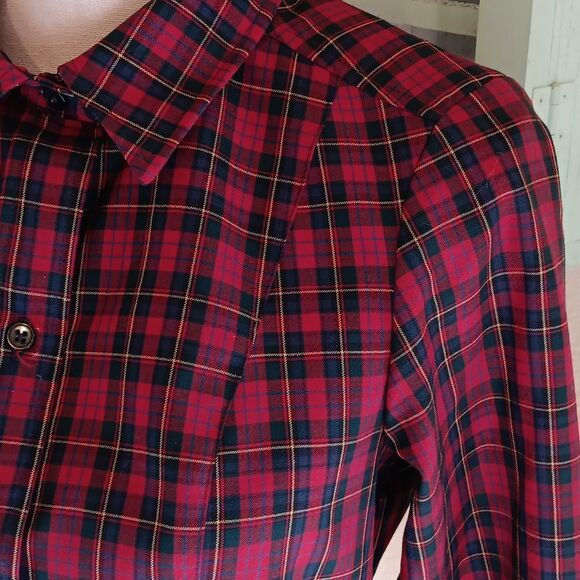 NWOT Pendleton Tartan Plaid Wool Shirt in Red and Black. Holiday - Picture 5 of 11